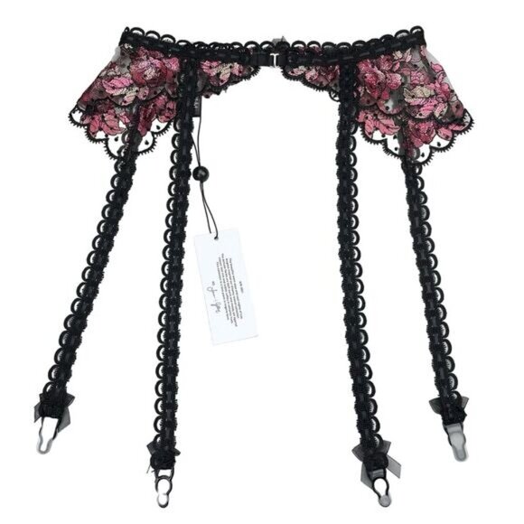 NWT FOR LOVE & LEMONS Garter Belt Sz XXS Floral Embroidered - Picture 4 of 4